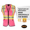 Pioneer Safety Vest for Women with Pockets - Hi-Vis Reflective Tape - for Construction - Pink