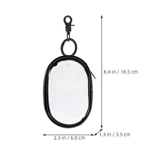 Gadpiparty 2pcs Clear Figure Display Bag with Keychain, Portable Figures Storage Bag Doll Display Case Small Hanging Blind Boxes Zipper Closure Collectibles Organizer