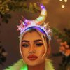JEWEKY Light Up Headband Star Moon Hair Band Flashing Headpiece Led Rave Costume Party Hair Accessories Women (see through)