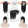 S-noilite 150% Density Human Hair Toppers with Bangs Silk Base Clip in Topper For Women with Thinning Hair Cover Gray Hair Clip on Top Hairpieces For Short Hair 10 Inch 33g #1 Jet Black
