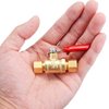 Litorange 1 Pack Lead-Free Brass Mini Ball Valve Shut Off Switch, 1/4 inch Compression by 1/4 Compression Fitting
