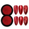 2 Boxes Red Chrome Nail Powder 3D Mirror Effect Aurora Magic Metallic Dust Holographic Glitter Glazed Manicure Decoration Reflective Pigment for Nails Art Design
