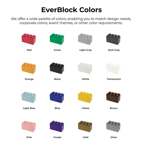 EverBlock 6" x 6" Half Size Plastic Modular Block Bulk Pack | Giant Building Blocks | Easy to Connect & Reuse | Indoor & Outdoor Use | Build Displays & Structures | Yellow