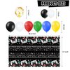 KimaruLZ Gamer Birthday Party Decorations - 174Pcs Black and White Video Game Gaming Party Supplies For Boys Birthday - Backdrop, Table Cover, Hanging Swirls, Cupcake Cake Topper, Balloons, Stickers