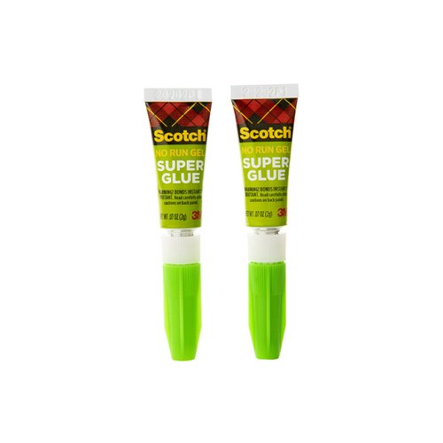 Scotch Super Glue Gel, .07 oz, 2-Pack, Dries Quickly with a Permanent Hold (AD112)