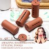 12 Pieces Hair Perm Rods Set Cold Wave Rods Plastic Perming Rods Hair Curling Rollers with Stainless Steel Rat Tail Comb Pintail Comb for Hairdressing Styling Tools (1.57 Inch, Brown)
