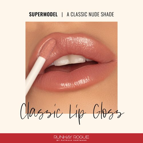 Runway Rogue Classic Lip Gloss, Nude Medium-Sheer Hydrating Lip Gloss, ‘Supermodel’