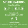 Legrand Pass & Seymour LSCLDC163PWCCV4 450W LS Series Preset Dimmer Light Switch for Dimmable LED and CFL Bulbs Plus 1.6A Fan Control, Single Pole/3-Way, White (1 Count)