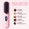 Hahahope Cordless Hair Straightener Brush-Portable Straightening Comb,9600mAh Batt, Plasma Tech, 9 Temp-Settings&LED Display,for Travel&Home(Pink)