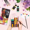 Colorful Stain Glass Paint Set with 6 Brushes, 1 Palette & 1 Sponge, 14 Colors Waterproof Permanent Glass Painting Kit for Arts on Wine Glasses,Bottle and Windows