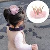 OHAOLYLE 2 Pcs Crown Hair Clips Baby Alligator Hair Clips Toddler Lace Rhinestone Princess Style Hair Accessory Birthday Hair Accessories for Students Children Girls Pink