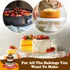 HIWARE 8 Inch Non-stick Springform Pan with Removable Bottom - Leakproof Cheesecake Pan with 50 Pcs Parchment Paper