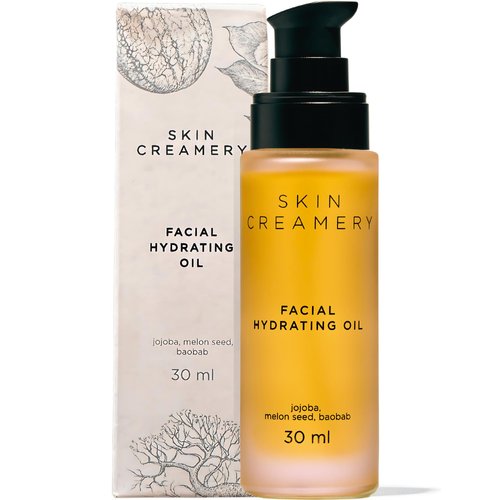 SKIN CREAMERY Organic Jojoba Oil for Face & Body Oil, Cleansing Facial Hydrating Oil, Vitamin E Oil with Baobab, Marula Oil, and Almond Oil, All Natural Skincare - Made in South Africa - 1.0 fl oz