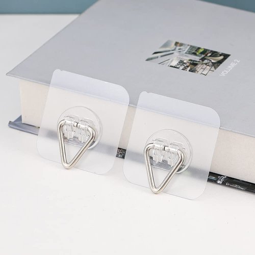 Wall Plate Hanger Display Holder - 20 Pack Invisible Vertical Plate Holders - Plastic Plate Hangers for The Wall - 2.4 Inch Adhesive Picture Hanger - Hanging Hooks for Decorative Plates and Wall Art