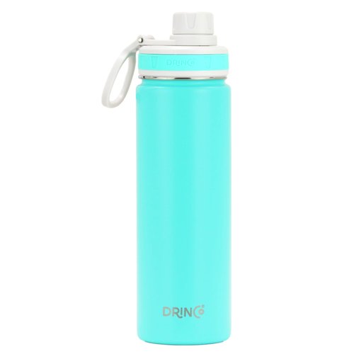 DRINCO Stainless Steel Water Bottle Spout Lid Vacuum Insulated Double Wall Water Bottle Wide Mouth (40oz 32oz 22oz 18oz 14oz) Leak Proof Keep Cold Sport Camping Hiking (22 oz, 22oz Teal)