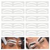 Disposable Eyebrow Design Stencil Eyebrow Tint Airbrush Auxiliary Sticker for Brows Shaping with Single Eyebrows Type Option (1 Bag - C type - 10 Pairs)