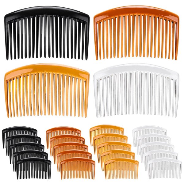 24 Pcs Plastic Hair Side Combs French Twist Comb with 23 Teeth Fine Hair Clips Decorative Hair Combs for Women