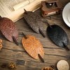 Leather Hair Clip with Stick Faux Leather Hair Barrette Hair Tie Leather and Stick Hair Slide Oval Shape Hair Pins Ponytail Holders Hair Accessories for Women Girls (Vintage Style,5)