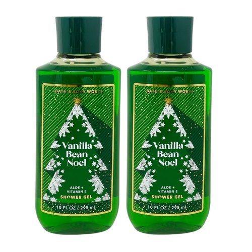 Bath and Body Works 2 Pack Vanilla Bean Noel Shower Gel 10 Oz.
