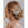 Catery Rhinestones Bridal Hair Comb - Silver Side Wedding Hair Accessory with Beads for Brides, Women, and Girls (A silver)