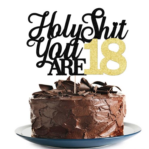 18th Birthday Cake Topper Glitter Time to Adult Eighteen Cheers to 18 Years Cake Pick for Funny 18th Birthday Party Cake Decorations Supplies