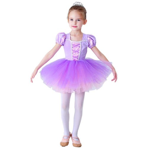 Dressy Daisy Princess Ballet Tutu Dress Fancy Dance Wear Ballerina Costume Outfit Dancewear for Little Girls Size 7-8 Purple 074