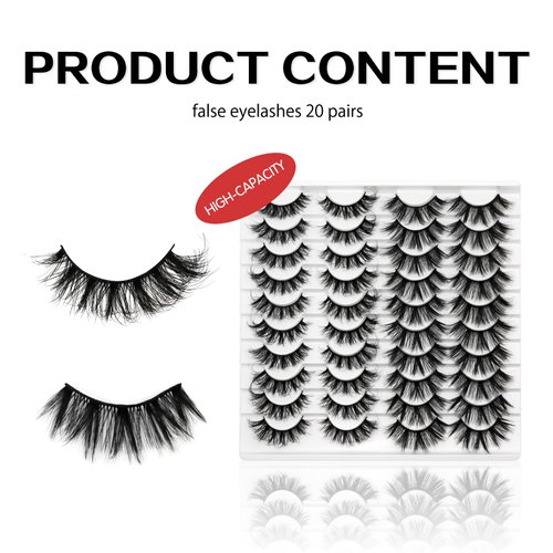 Eyelashes Lashes False Eyelashes Pestañas Lashes Wispy False Lashes Pestañas Postizas Naturales Strip Lashes Eyelash Natural Eyelashes Eyelash Extension 20 Pairs Cat Eye Lashes (Kiromiro)