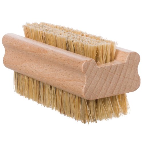 Redecker Natural Pig Bristle Nail Brush with Untreated Beechwood Handle, Set of 2, 3-3/4-Inches