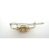Generic Two small tiny gold and clear crystal hair pin clip barrettes fine hair