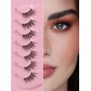 Lashes Half Eyelashes 14mm False Eyelashes Natural Cat Eye Lashes Wispy Eyelashes with Thin Band 3D Volume False Lashes C Curl Natural Eyelashes Soft Strip Lashes Pack 7 Pair EVENTILL
