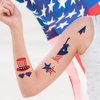 USA Temporary Tattoos, 4th of July Temporary Tattoos, American Flag Tattoos Red White and Blue Fake Tattoo Stickers, Independence Day Party Decorations and USA Party Favors, 8 Sheets