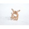 Generic Small mini rose gold flower shaped hair claw clip with pearl and crystals