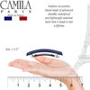 Camila Paris CP3456 French Hair Barrette Clip for Girls Dark Blue, Rubberized Metal Clasp Strong Hold Grip Hair Clips for Women, No Slip Durable and Styling Girls Hair Accessories, Made in France