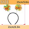 Rainbow Pom Pom Headband Head Bopper Gay Pride Day Hair Hoop Pom Party Headbands Rainbow Headband Funny Headbands for Kids Adult Women Girls' Costume Accessories Birthday Christmas Halloween Carnival