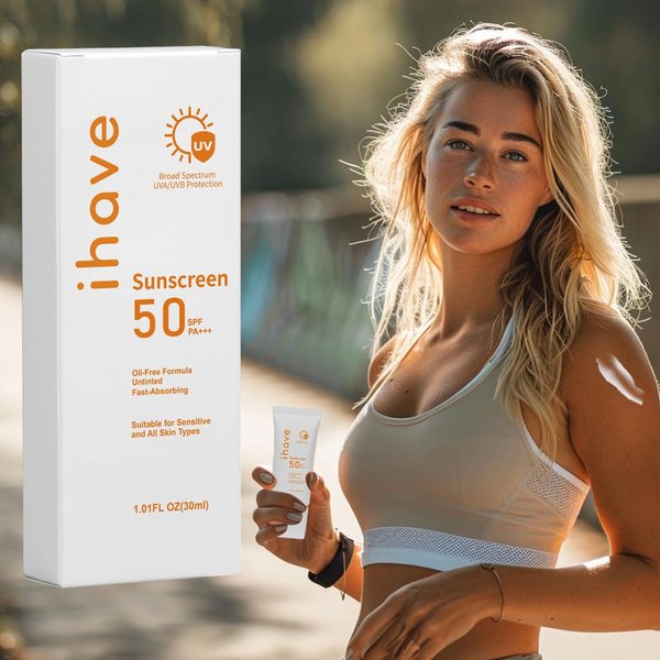 iHave Sunscreen SPF 50, Face Sunscreen Lotion with Broad Spectrum UVA UVB Protection, Oil-Free Fast-Absorbing Sunblock for All Skin, Travel Facial Sun Screen Protector, Sun Skin Care Gifts for Women