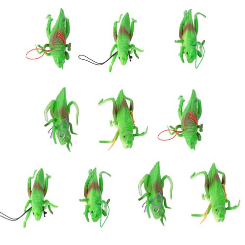 STOBOK 10Pcs Plastic Grasshoppers Toys, Simulation Grasshopper Figures Toy Grasshoppers Fake Pran...