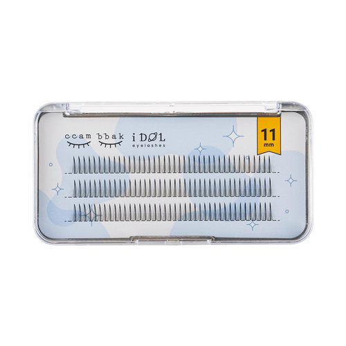 CCAMBBAK I-dol Looks So Natural False Eyelashes Handmade Lightweight Individual Lashes Extension Lengthening Wisps Authentic K-Beauty Fake Eyelashes (A type 11mm (Black))