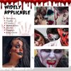 Vampire Fake Blood and Tattoo Set, Halloween Tattoo Stickers Wound Tattoo Stickers, Dark Red Realistic Washable Special Effects SFX Makeup, Halloween Costume, Zombie, Vampire and Monster Makeup