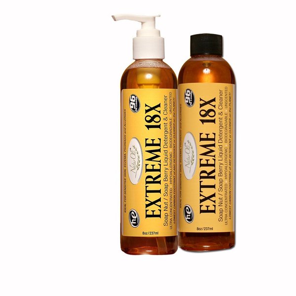 NaturOli EXTREME - (2 Pack) 18X Soap Berry Liquid Laundry Soap - All Natural Detergent And Cleaner - Highly-Concentrated, Sulfate-Free, Allergy-free, Unscented.