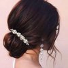 YBSHIN Bride Wedding Hair Comb Gold Pearl Hair Pieces Crystal Bridal Side Combs Hair Accessories for Women and Girls (Pack of 2)