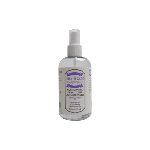 Oak & SAGE Homeopathic Facial Toner Lavender Water - Unscented - 8oz - 100% Herbs, No Alcohol, No Chemicals - for All Skin Types