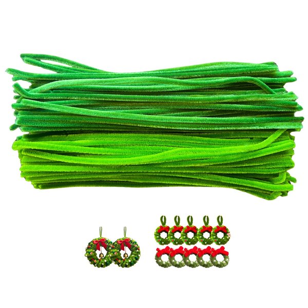 LastingTails Pipe Cleaners,300 pcs 12 inch Chenille Stems Craft Set Including Pipe Cleaners, Unfinished Wooden Circles, Circle Brooches and Decorative Accessories for DIY Art Ideas Craft