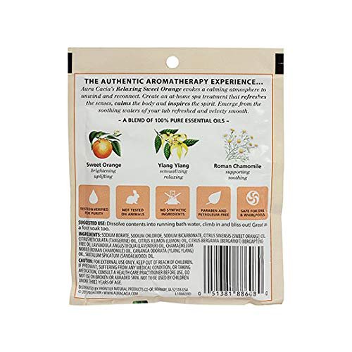 Aura Cacia Relaxing Sweet Orange Aromatherapy Mineral Bath | 2.5 oz. Packet