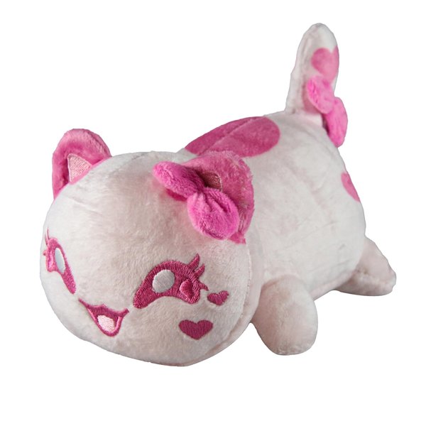 Womise Cat Plush Toy,Mee-Meow Cat Food Plushies Cat, Cute Anime Cartoon Cat Stuffed Animal Figure Toy Plush Pillow Gift for Kids and Festival Gift (Love Cat)