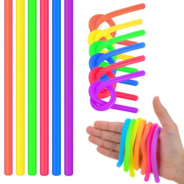 Monkey Noodles - 100 Pack - Fidget Stretchy Sensory Toys for Kids and Toddlers - Autism Sensory Products - Stretchy String - Party Favors for Kids - Treasure Box Toys for Classroom Easter Toys