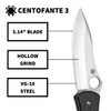 Spyderco CENTOFANTE 3 Prestige Folding Utility Pocket Knife with 3.14" VG-10 Stainless Steel Hollow Ground Blade and Lightweight FRN Handle - PlainEdge - C66PBK3