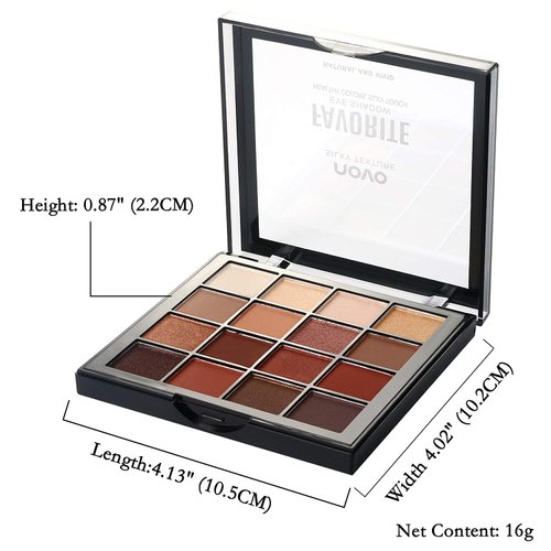 Vtrem 16 Shimmer & Matte Pigmented Eyeshadow Palette Top Influencer Professional Glitter Eye Shadow Makeup Pallet Waterproof Long Lasting