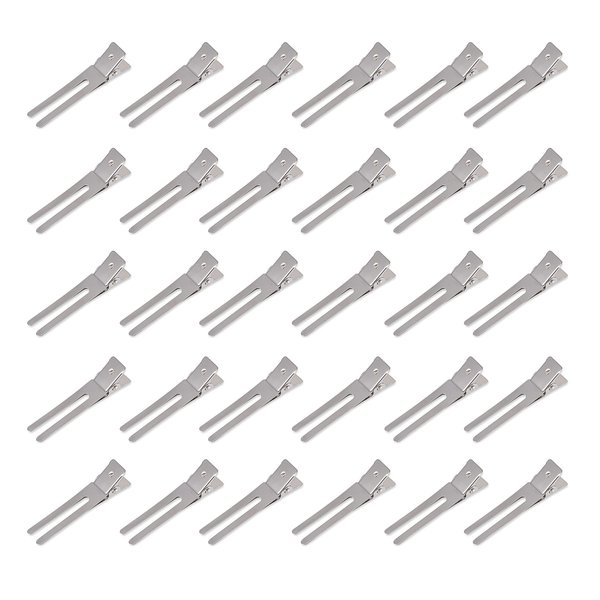 Breeze Thru Double Prong Pin Curl Root Clips, Curly Girl Method Approved Curl Setting Section Hair Clips, 1.75'' Metal Clips for Hair Salon, Styling