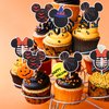 24 Pack Mouse Inspired Cupcake Toppers Halloween Cupcake Picks Decorations for Halloween Theme Baby Shower Kids Birthday Party Supplies