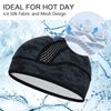 Skull Cap Helmet Liner Beanie, Cooling Mesh Cycling Running Hat for Men Women, Fits Under Helmets (Black & Black)